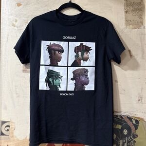HOT Gorillaz band Demon Days T-shirt Black Tee‎ All Size SMALL